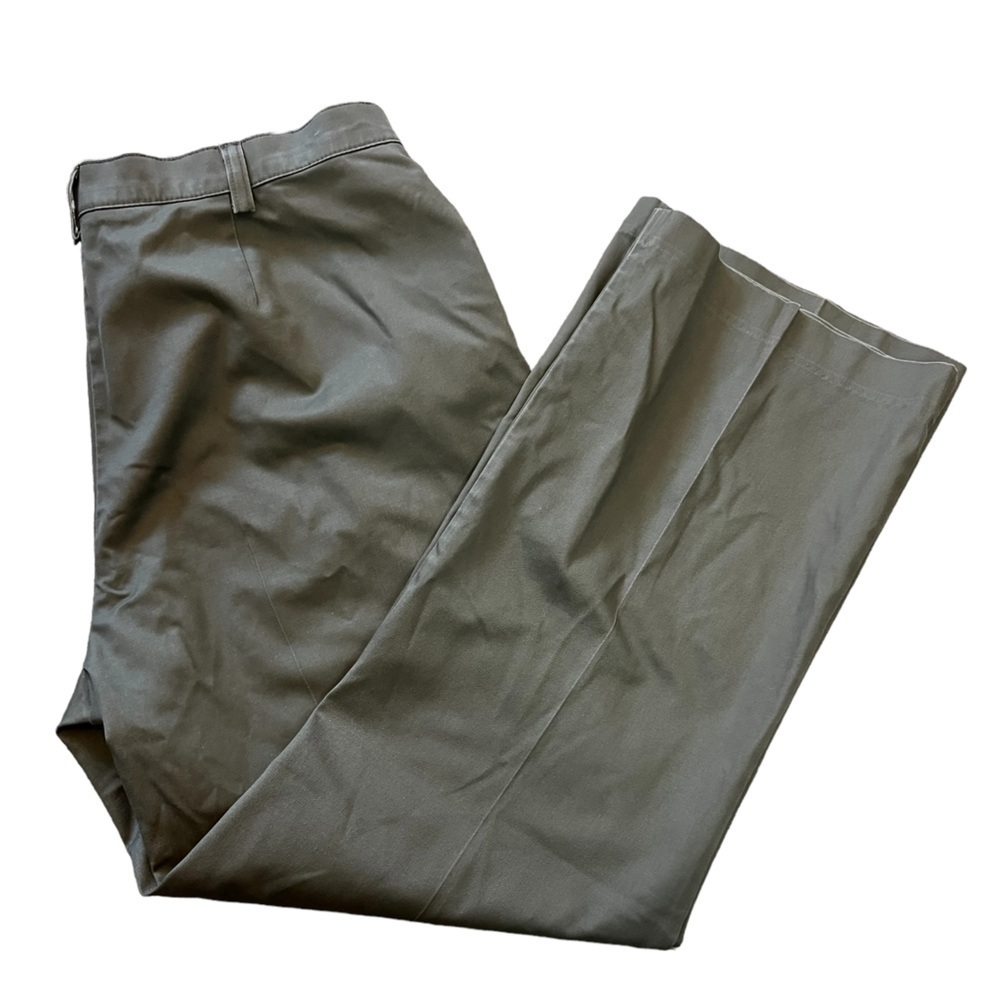 HAGGAR Petites Tan Mid Rise Wide Leg Cotton Dress Pant Trouser 16